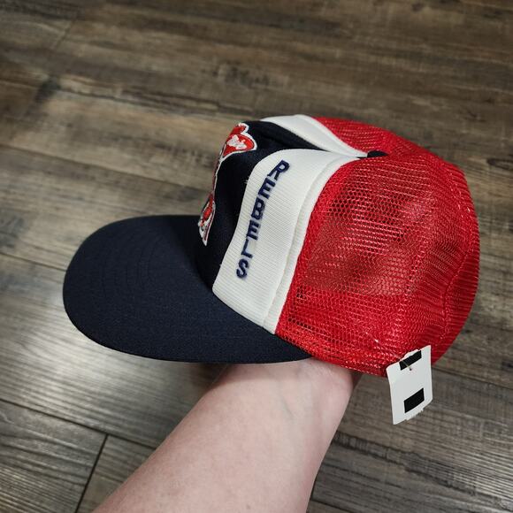 Vintage 1980s Ole Miss Rebels Black, Red White cap Snapback CB - Picture 4 of 7